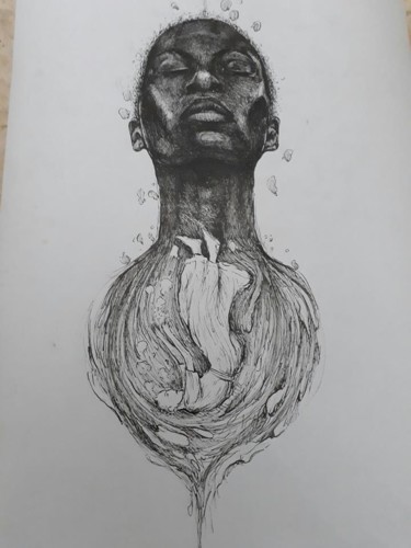 Drawing titled ""caindo em si"" by Tahrik Ndjai, Original Artwork