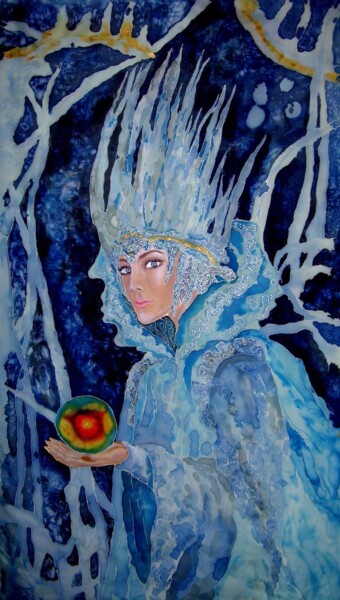 Painting titled "Снежная королева." by Taia Salnikova, Original Artwork, Fabric