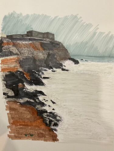 Peinture intitulée "Nazaré, Praia do No…" par Taicil, Œuvre d'art originale, Marqueur