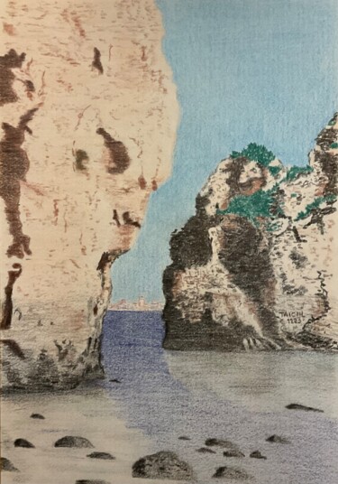 Pintura titulada "Lagos entre falésias" por Taicil, Obra de arte original, Lápiz