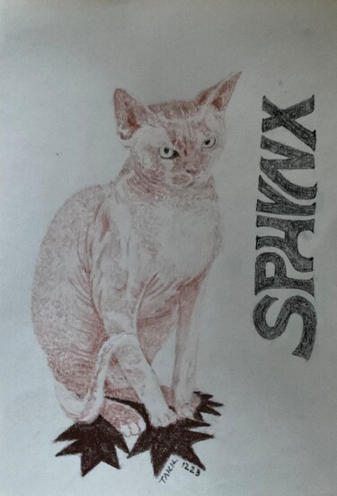 Drawing titled "Sphinx" by Taicil, Original Artwork, Pencil