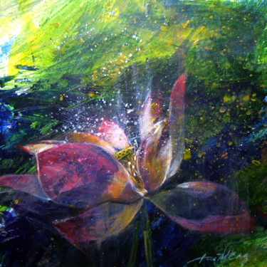 Painting titled "Blossoming" by Taimeng Lim, Original Artwork, Acrylic