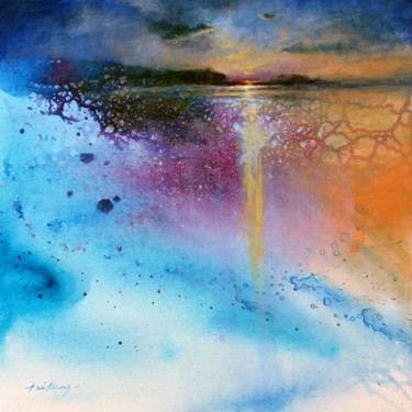 Peinture intitulée "Rainbow Mirage" par Taimeng Lim, Œuvre d'art originale, Acrylique