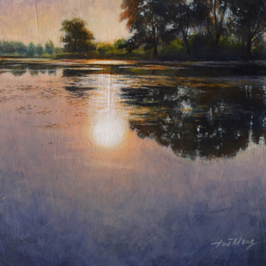 Painting titled "Mirrored Reflection" by Taimeng Lim, Original Artwork, Acrylic