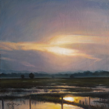 Painting titled "A Paddy Filed In Th…" by Taimeng Lim, Original Artwork, Oil