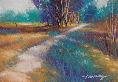 Peinture intitulée "A Quiet Lane" par Taimeng Lim, Œuvre d'art originale, Pastel