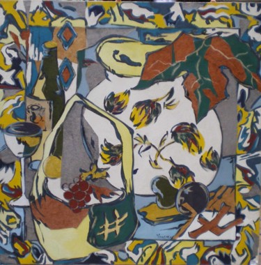 Peinture intitulée "Centre et marge 110…" par Edith Taioni, Œuvre d'art originale, Acrylique