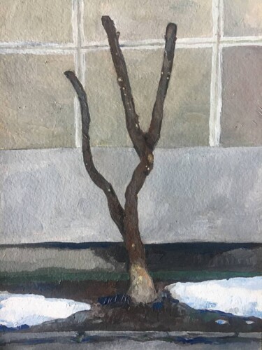 Peinture intitulée "Pruned tree" par Tair Tabiyev, Œuvre d'art originale, Huile