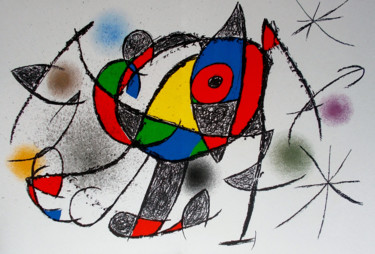 Gravures & estampes intitulée "Joan Miró - Plate II" par T. Angot, Œuvre d'art originale, Lithographie