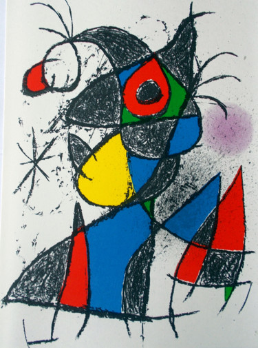 Gravures & estampes intitulée "Joan Miró - Plate I…" par T. Angot, Œuvre d'art originale, Lithographie