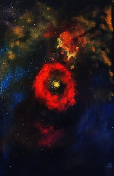 Painting titled "Вселенная,Астро пор…" by Takhir Tashev, Original Artwork, Acrylic Mounted on Wood Stretcher frame