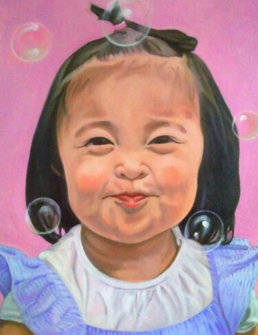 Malerei mit dem Titel "Soap bubbles" von Takuart, Original-Kunstwerk, Öl
