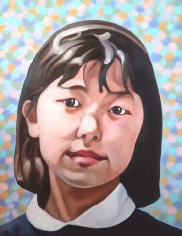 Painting titled "なっちゃん Nacchan (A Ja…" by Takuart, Original Artwork, Oil Mounted on Wood Stretcher frame