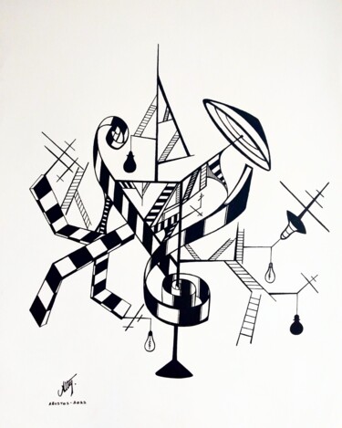 Drawing titled "Grafik-paint 205" by Talat Altuğ Büyükgöncü, Original Artwork, Ink