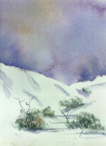 Ζωγραφική με τίτλο "dans la neige" από Veronique Talent, Αυθεντικά έργα τέχνης