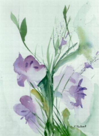 Ζωγραφική με τίτλο "iris" από Veronique Talent, Αυθεντικά έργα τέχνης