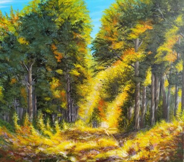 Painting titled "Sunny morning" by Tali Segev, Original Artwork, Acrylic Mounted on Wood Stretcher frame
