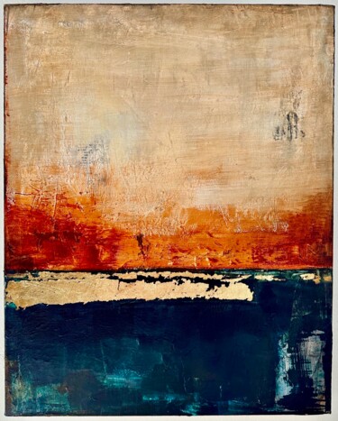 Painting titled "Golden Hour N 11" by Talita Maris, Original Artwork, Acrylic Mounted on Wood Stretcher frame