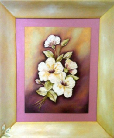 Pintura titulada "Flores blancas" por Patricia Andrea Vazquez, Obra de arte original