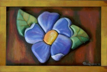 Pintura titulada "Flor en tridimensión" por Patricia Andrea Vazquez, Obra de arte original