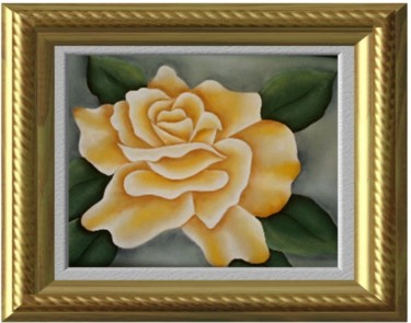 Pintura titulada "Rosa amarilla" por Patricia Andrea Vazquez, Obra de arte original