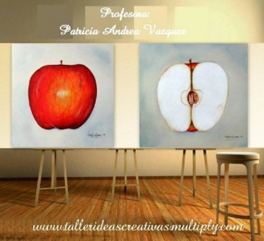 Pintura titulada "Manzanas" por Patricia Andrea Vazquez, Obra de arte original