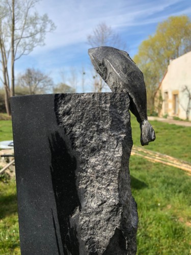 雕塑 标题为“Le Saut Du Saumon /…” 由Philippe Tallis, 原创艺术品, 石