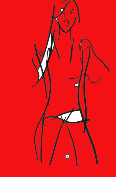 Arts numériques intitulée "Dans le rouge" par Philippe Tallis, Œuvre d'art originale, Peinture numérique