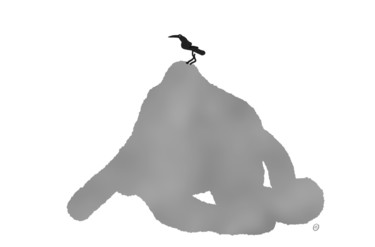 Arts numériques intitulée "Le corbeau au sommet" par Philippe Tallis, Œuvre d'art originale, Peinture numérique