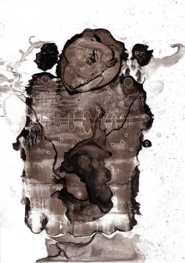 Peinture intitulée "Olreki" par Talou, Œuvre d'art originale, Encre