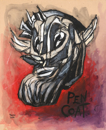 Peinture intitulée "Pen coat" par Talou, Œuvre d'art originale, Acrylique