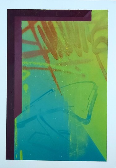 Peinture intitulée "Abstract graff" par Talu, Œuvre d'art originale, Bombe aérosol