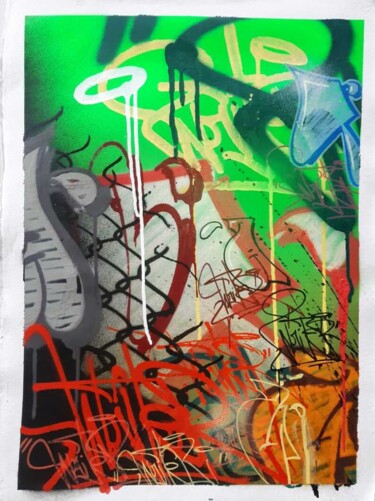 Schilderij getiteld "Writer" door Talu, Origineel Kunstwerk, Graffiti