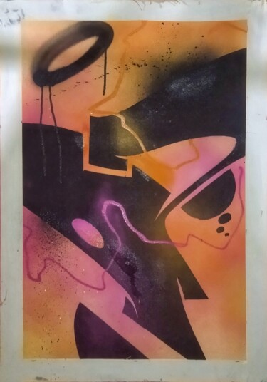 Картина под названием "....." - Talu, Подлинное произведение искусства, Рисунок распылителем краски