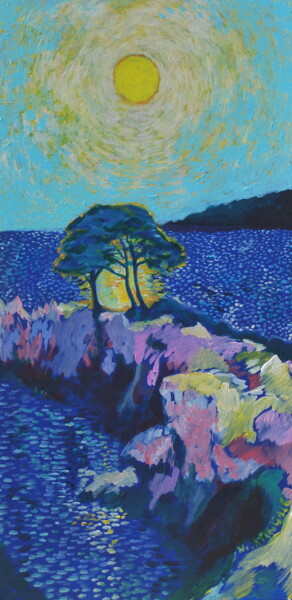 Malarstwo zatytułowany „The Three Trees” autorstwa Tam Nightingale, Oryginalna praca, Akryl Zamontowany na Drewniana rama no…