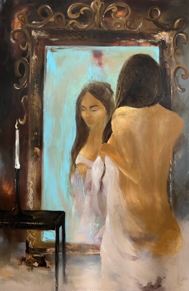 Malerei mit dem Titel "Désirée’s Mirror" von Tamara Andjus, Original-Kunstwerk, Acryl