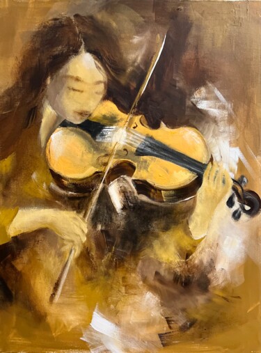 Peinture intitulée "The Violinist" par Tamara Andjus, Œuvre d'art originale, Acrylique