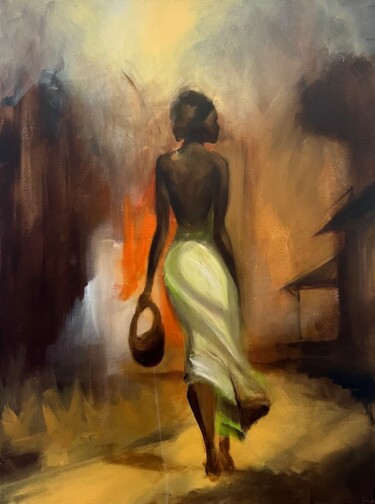 Painting titled "African Beauty" by Tamara Andjus, Original Artwork, Acrylic