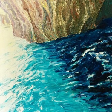 Painting titled "Meereswelle" by Tamara Michel, Original Artwork, Oil