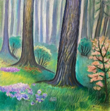 Malerei mit dem Titel "Frühlingswald" von Tamara Michel, Original-Kunstwerk, Öl
