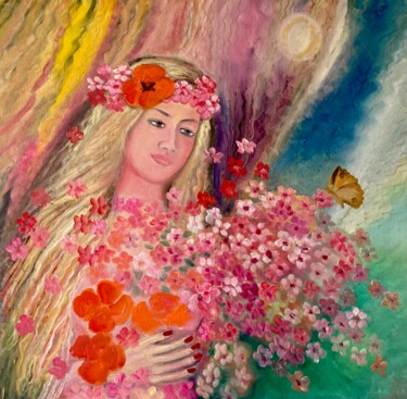 Malerei mit dem Titel "Muse" von Tamara Michel, Original-Kunstwerk, Öl