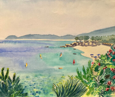 Schilderij getiteld "Urlaub in Insel" door Tamara Michel, Origineel Kunstwerk, Aquarel