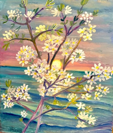 Peinture intitulée "Sonnenuntergang in…" par Tamara Michel, Œuvre d'art originale, Huile Monté sur Châssis en bois