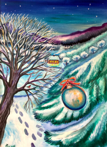 Malerei mit dem Titel "Winter Märchen" von Tamara Michel, Original-Kunstwerk, Öl