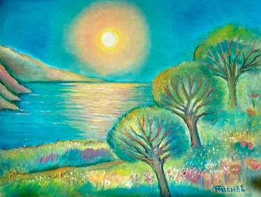 Peinture intitulée "Cote de Azur" par Tamara Michel, Œuvre d'art originale, Huile
