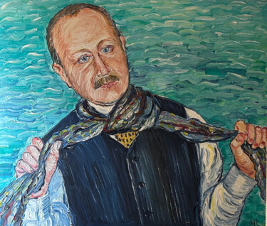 Painting titled "Sein oder Nichtsein" by Tamara Michel, Original Artwork, Oil Mounted on Wood Stretcher frame