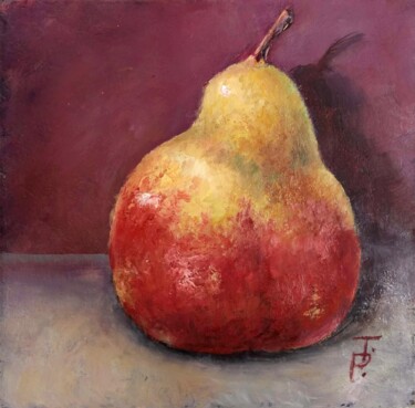 Painting titled "Pear" by Tamara Rozinskay, Original Artwork, Oil