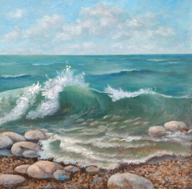 Peinture intitulée "Dance of the waves" par Tamara Rozinskay, Œuvre d'art originale, Huile