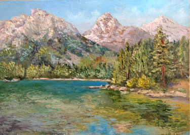 Painting titled "Glacier mountain" by Tamara Rozinskay, Original Artwork, Oil