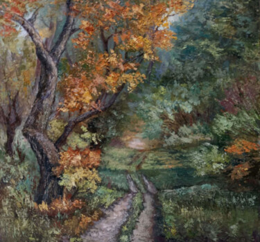 Peinture intitulée "Autumn story" par Tamara Rozinskay, Œuvre d'art originale, Huile